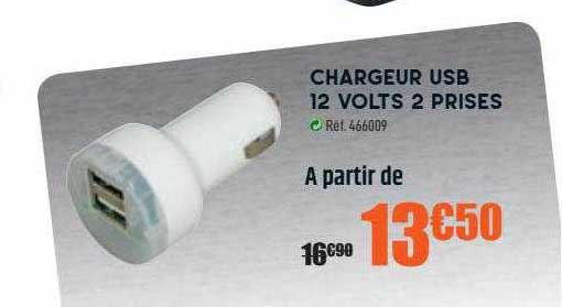 chargeur usb 12 volts 2 prises