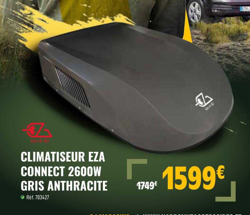 climatiseur eza connect 2600w gris anthracite