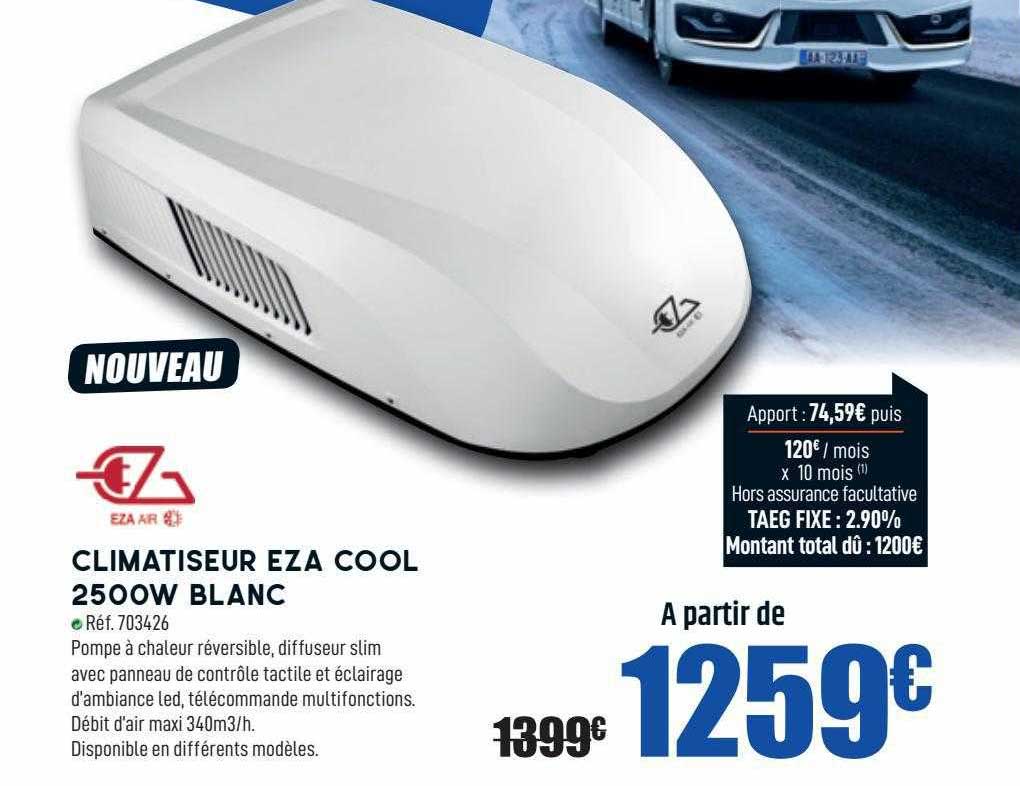 climatiseur eza cool 2500w blanc