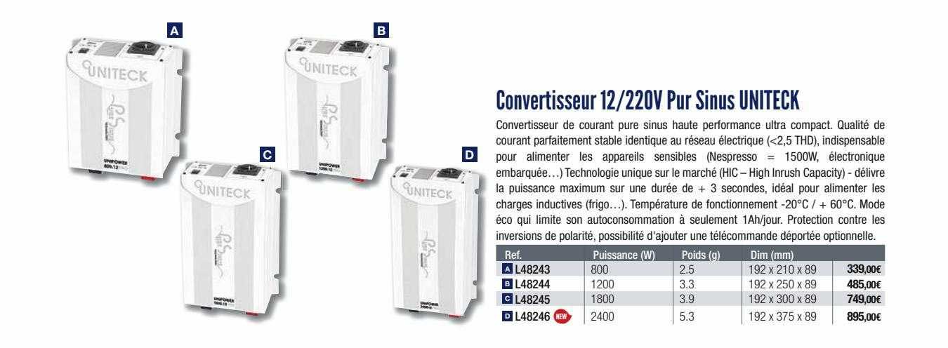 convertisseur 12-220v pur sinus uniteck