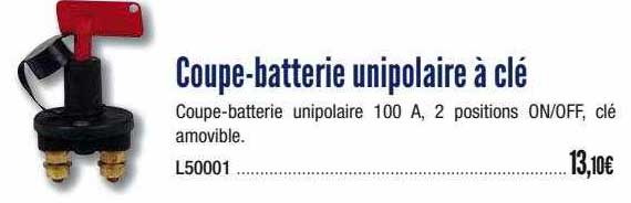 coupe-batterie unipolaire à clé