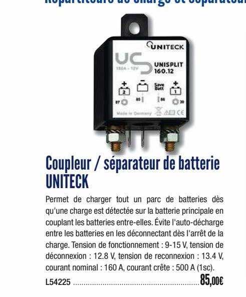 coupleur ou séparateur de batterie uniteck