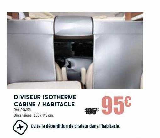 diviseur isotherme cabine ou habitacle