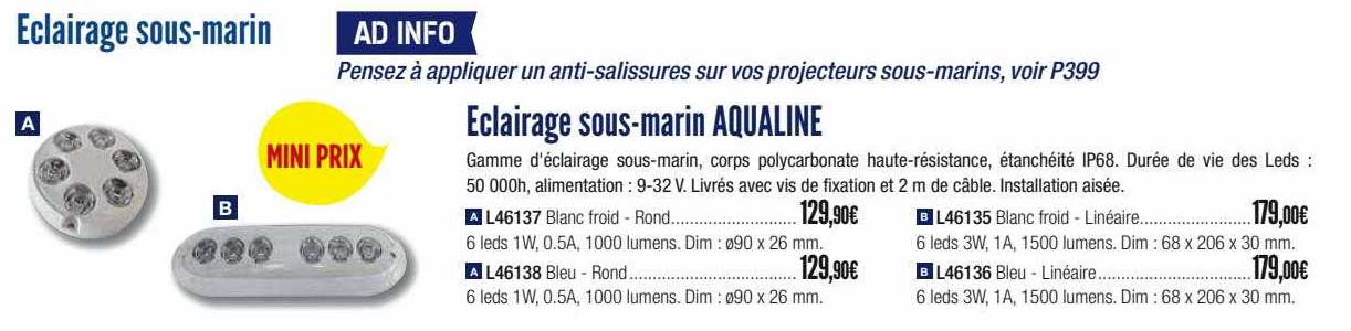 eclairage sous-marin aqualine