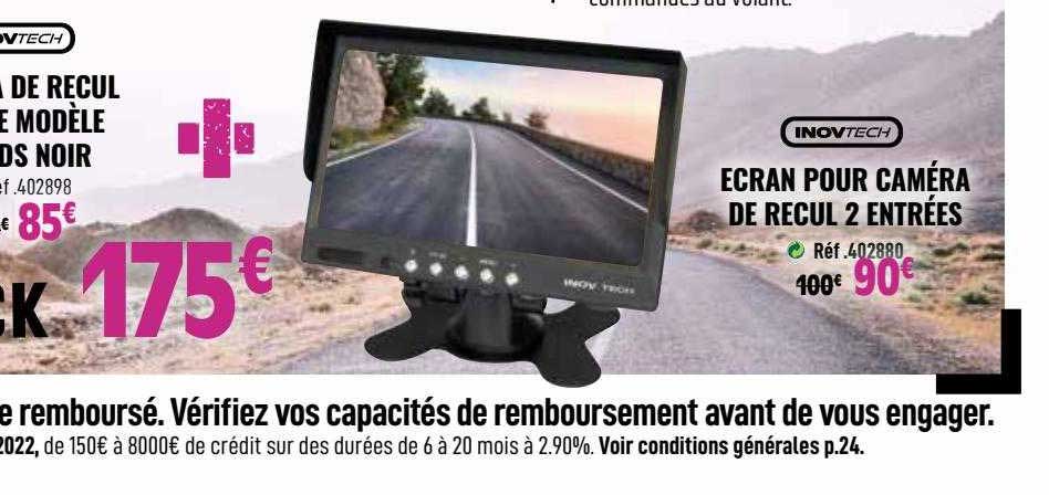 écran pour caméra de recul 2 entrées inovtech