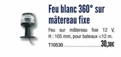 Feu Blanc 360° Sur Mâtereau Fixe
