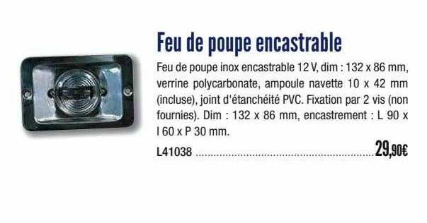 feu de poupe encastrable