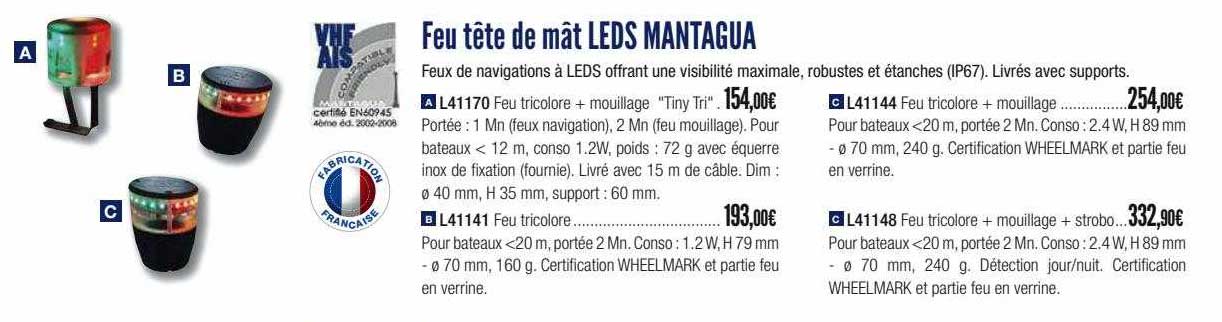 feu tête de mât leds mantagua