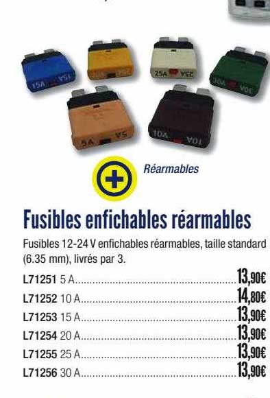 fusibles enfichables réarmables