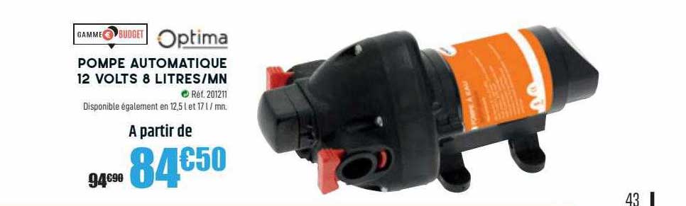 gamme budget pompe automatique 12 volts optima