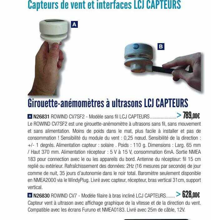 girouette-anémomètres à ultrasons lcj capteurs