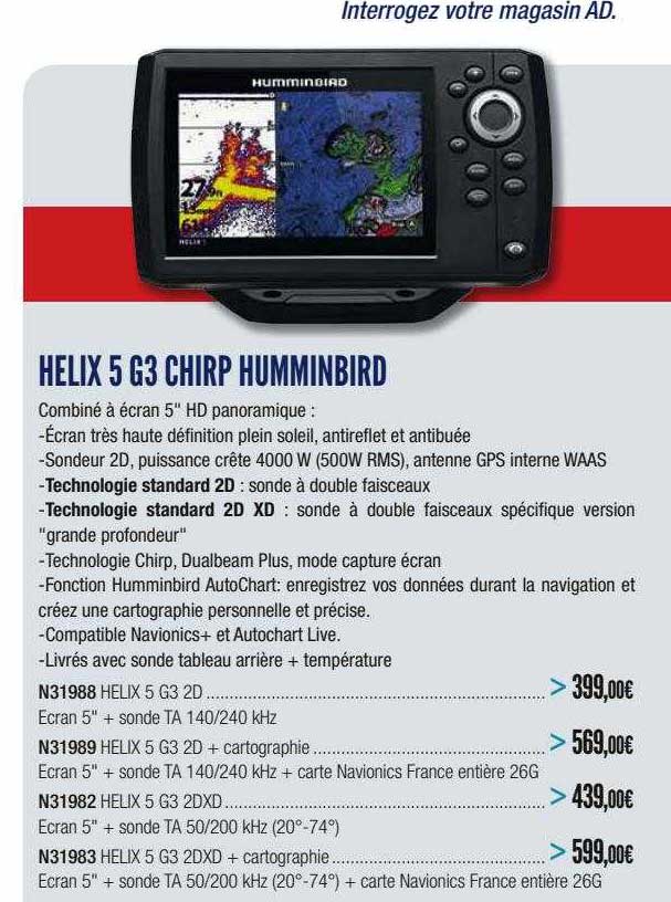 helix 5 g3 chirp humminbird