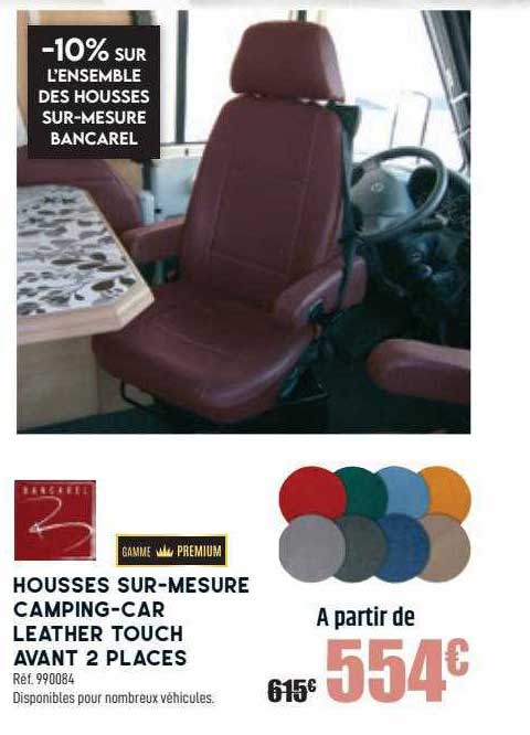 housses sur-mesure camping-car leather touch avant 2 places