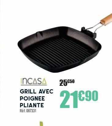 incasa grill avec poignée pliante
