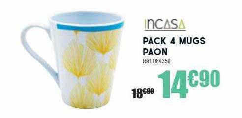 incasa pack 4 mugs paon