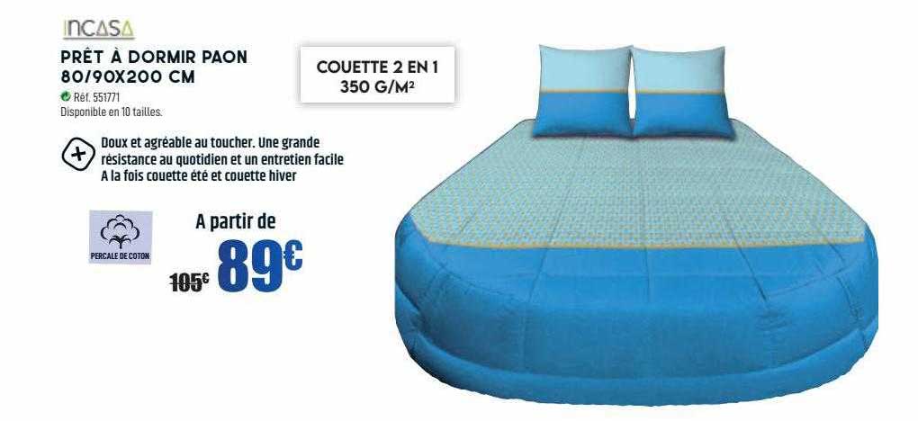 incasa prêt à dormir paon