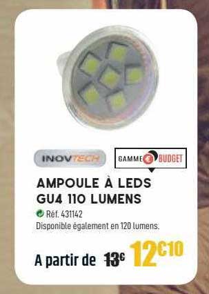 inovtech ampoule à leds gu4 110 lumens