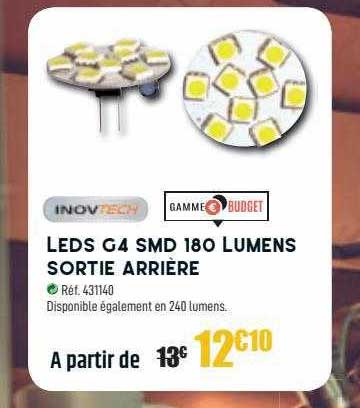inovtech lesds g4 smd 180 lumens sortie arrière