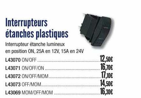 interrupteurs étanches plastiques