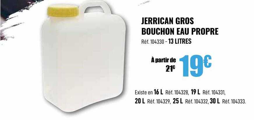 jerrican gros bouchon eau propre