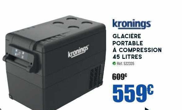 kronings glacière portable portable à compression 45 litres