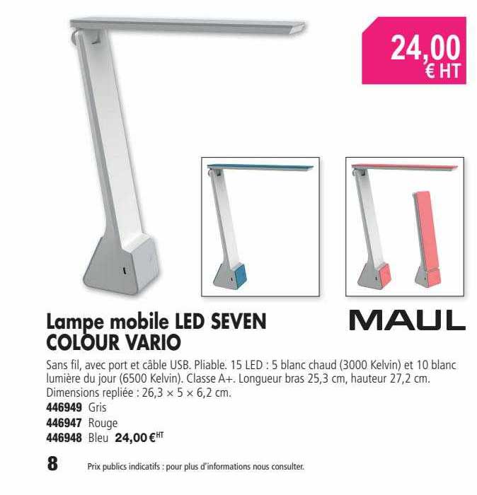 lampe mobile led seven colour vario