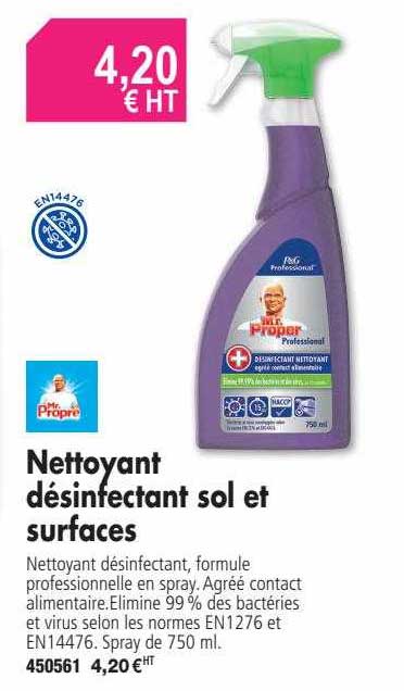 nettoyant désinfectant sol et surface mr propre