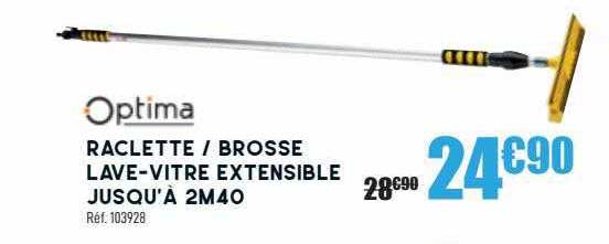 optima raclette ou brosse lave-vitre extensible jusqu'à 2m40