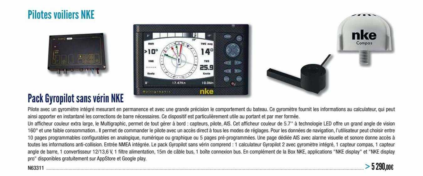 pack gyropilot sans vérin nke
