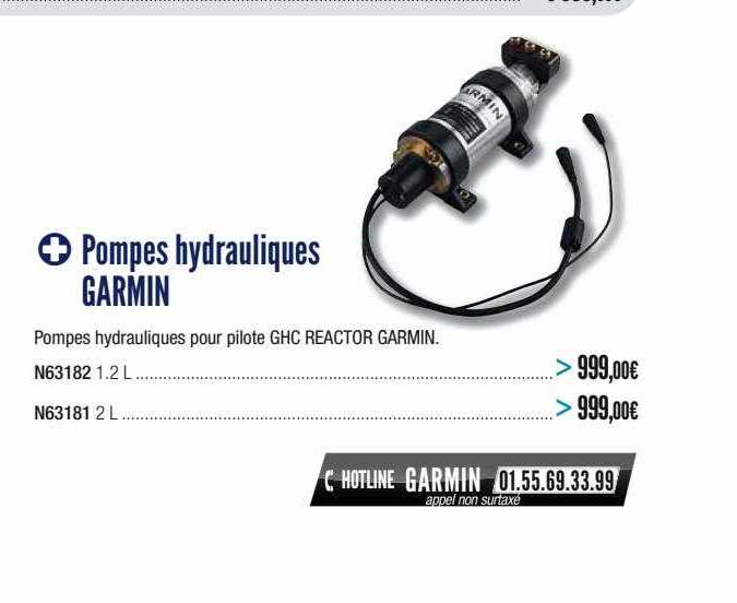 pompes hydrauliques garmin