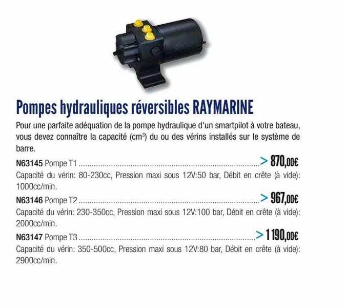 pompes hydrauliques réversibles raymarine