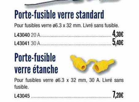 porte-fusible verre standard ou porte-fusible verre étanche
