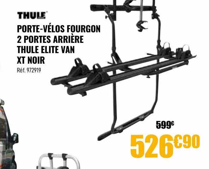 porte-vélos fourgon 2 portes arrière thule elite van xt noir
