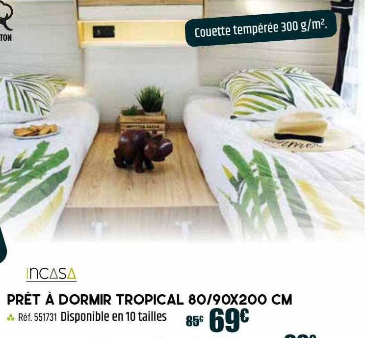 Prêt à Dormir Tropical 80-90x200 Cm Incasa