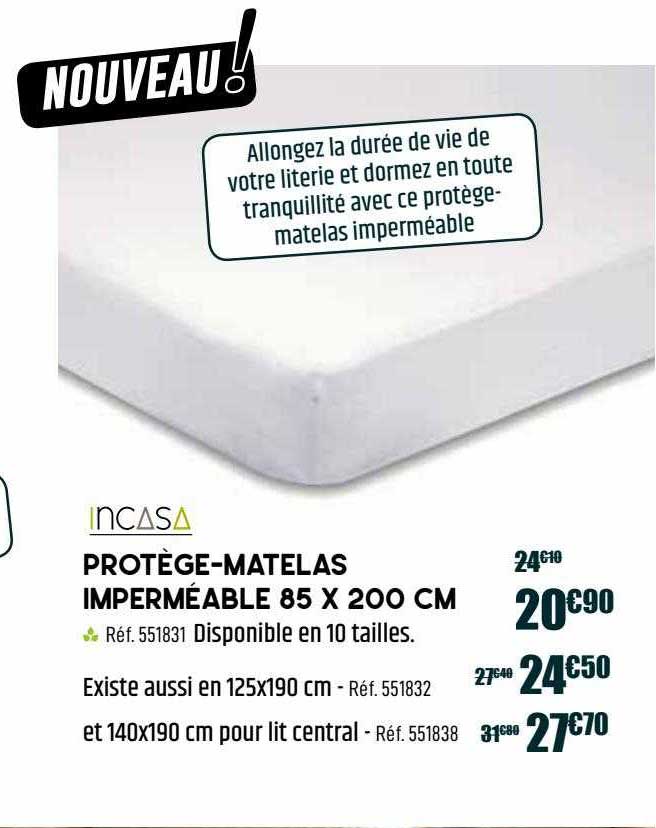 Protège-matelas Imperméable 85 X 200 Cm Incasa