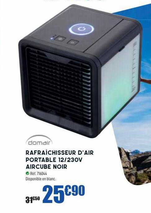 rafraîchisseur d'air portable 12-230v air cube noir
