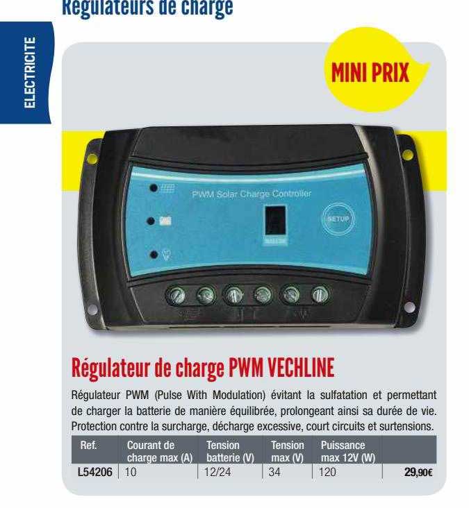 régulateur de charge pwm vechline