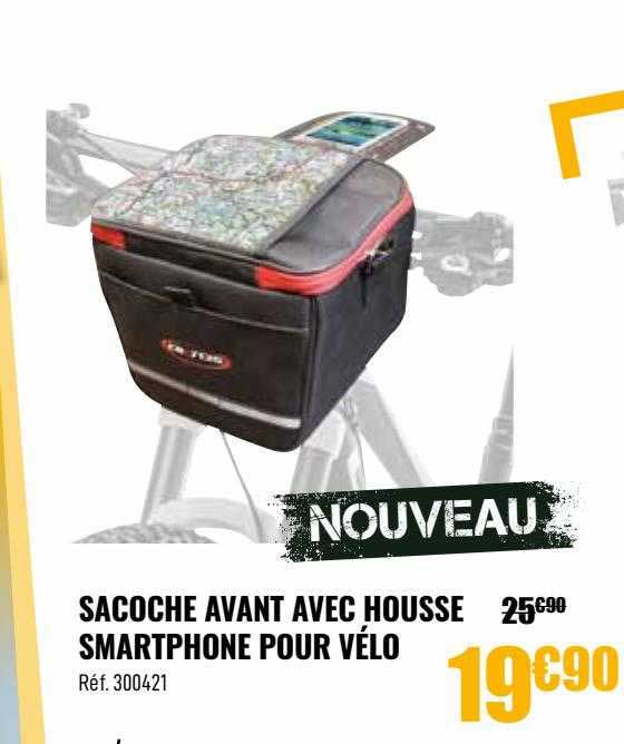 sacoche avant avec housse smartphone pour vélo