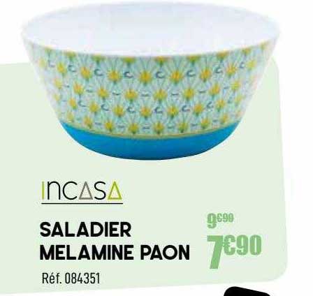 saladier mélamine paon incasa