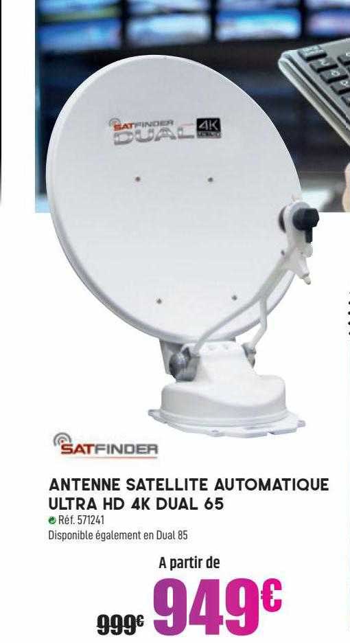 satfinder antenne satellite automatique ultra hd 4k dual 65