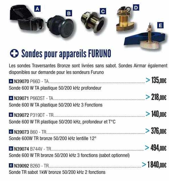 sondes pour appareils furuno