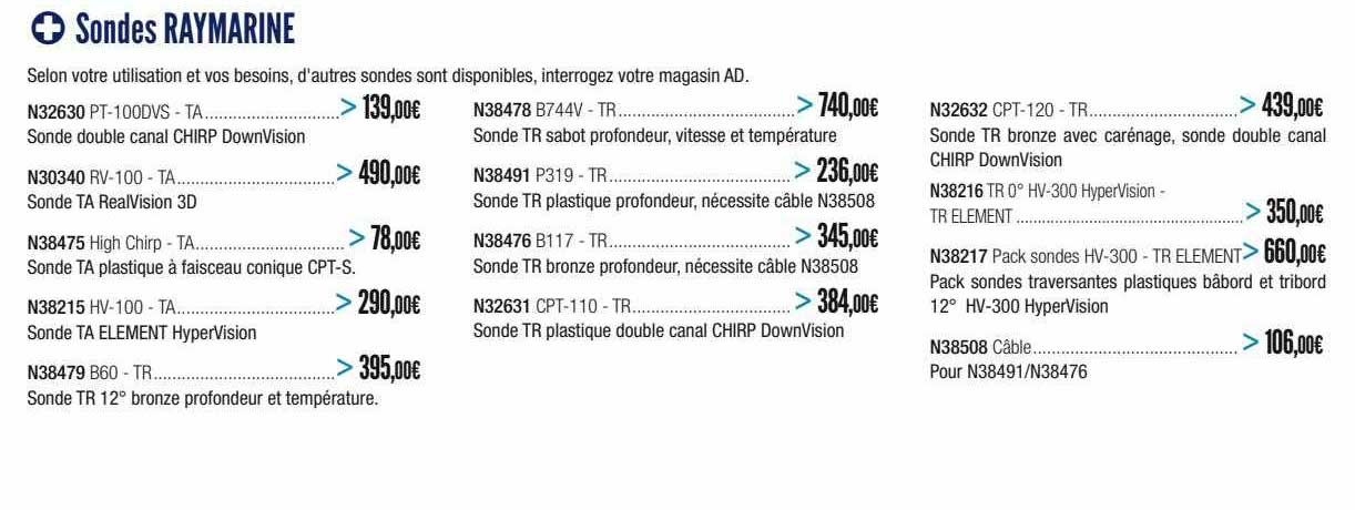 sondes raymarine