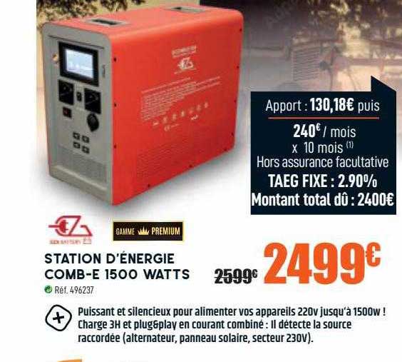station d'énergie comb-e 1500 watts