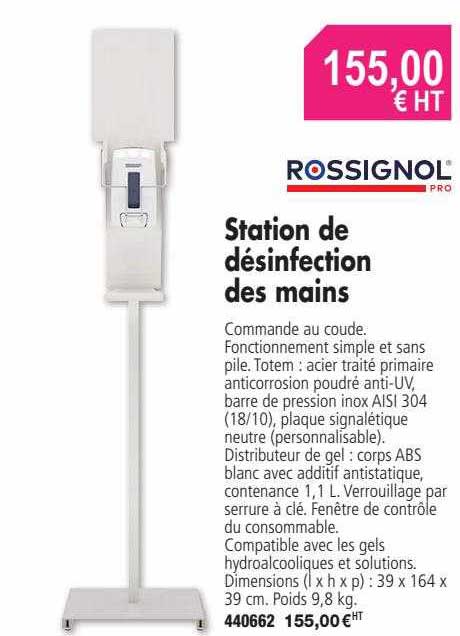 station de désinfection des mains