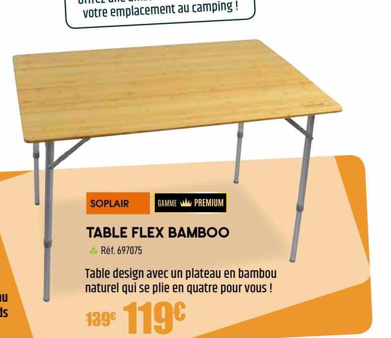 table flex bamboo soplair
