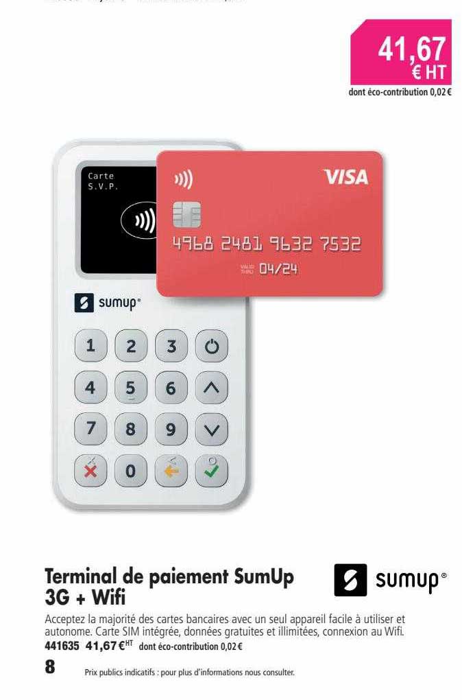 Terminal De Paiement Sumup 3g + Wifi