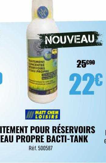 traitement pour réservoirs d'eau propre bacti-tank