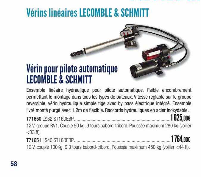 vérin pour pilote automatique lecomble & schmitt