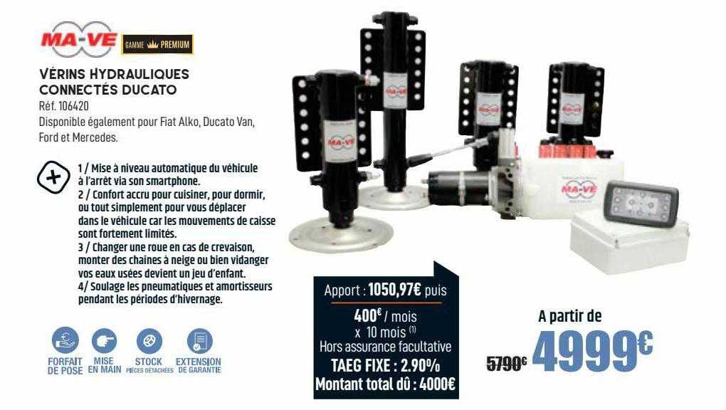 vérins hydrauliques connectés ducato