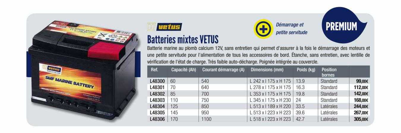 vetus batteries mixtes